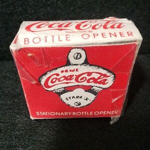 Coca-Cola Red and Silver Wall-Mount Bottle Opener with Box